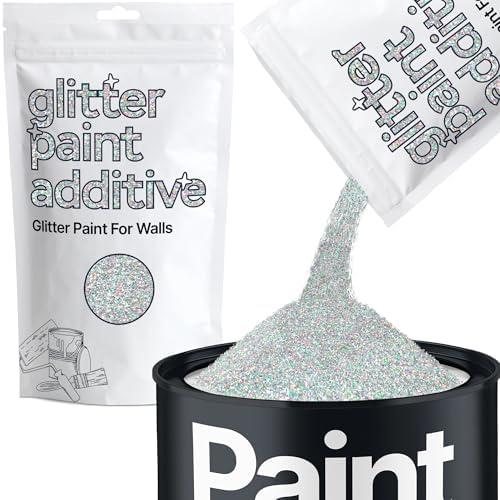 Hemway Silver Holographic Glitter Paint Additive for Walls 100g / 3.5oz