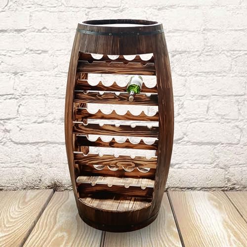 Soporte para botellas LeaHy barril whiskey madera 40x32x25cm miniatura 4