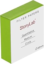 StonyLab Quantitative Filter Paper Circles, 46mm Diameter Cellulose Filter Paper with 20 Micron Particle Retention Medium Filtration Speed, Pack of 100