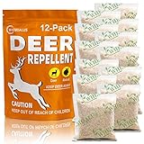 DALIYREPAL Deer Repellent, Rabbit Repellent Outdoor,Deer Repellent for Plants, Rabbit Repellent for Yard Powerful, Deer Deterrent for Trees,Outdoor Deer Repellant Yard 12 Packs/Bag