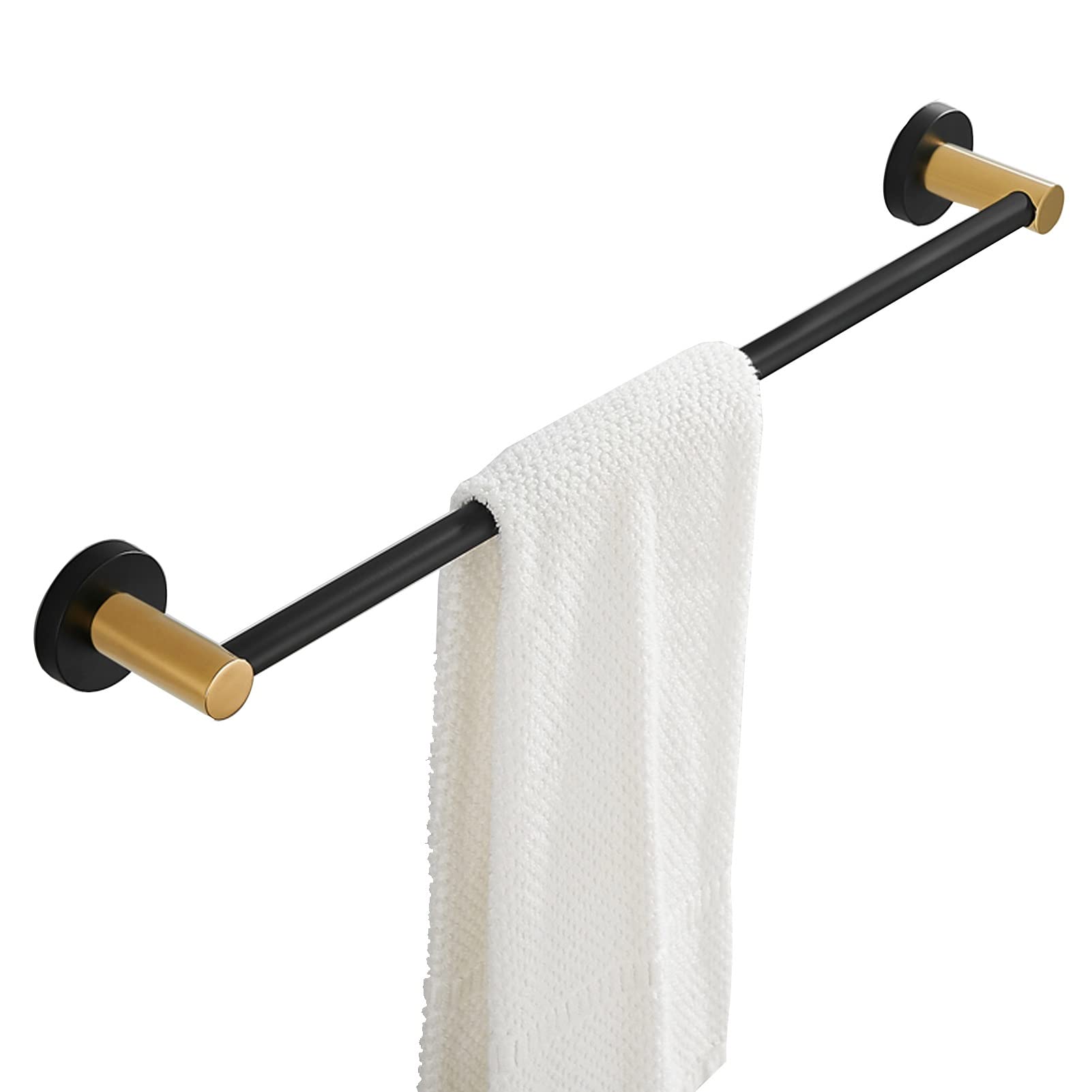 Porte-serviette en acier inoxydable rail de bain simple mural noir 70cm