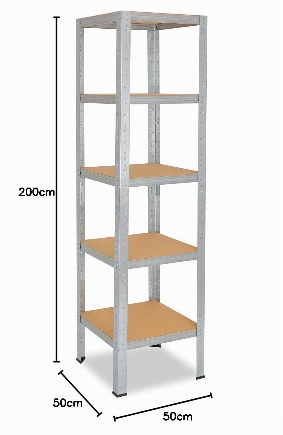 shelfplaza® 200x50x50cm Home Étagère Charge Lourde galvanisé/Etagere Metallique 5 Niveaux / 175kg capacité Charge/Etagere en Metal, étagères de Rangement & Etagere Rangement Garage Acier