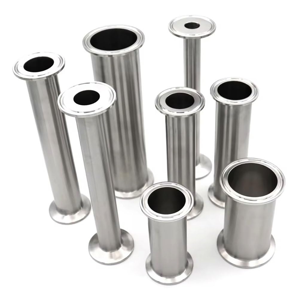 Tubo Tri-Clamp Acero Inoxidable 304, Longitud 4-18", Ø Ext 19-51mm, Acabado Espejo Cerveza Casera Vino Lácteos Procesamiento Alimentos Tubería Sanitaria Fácil Limpiar(32 X Ferrule50.5mm,12 inch)