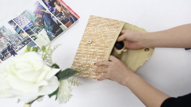 EVEOUT Sac à Main Soirée En Paille Tressée Femme - Pochette Plage Été Mariage Vacances Élégante