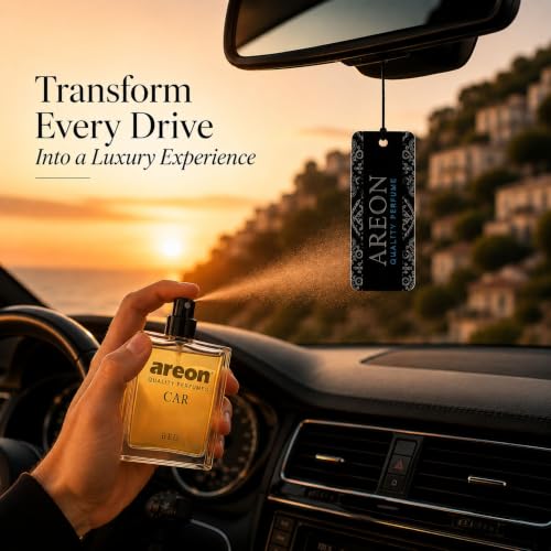 Image of AREON MCP03 Car Perfume 1.7 Fl Oz. (50ml) Glass Bottle Car Air Freshener Spray, RED Scent