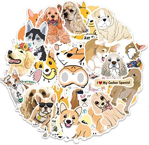 50 Pcs Funny Dog Vinyl Stickers for Kids Teens Waterproof Water Bottle Stickers Pack for Laptop Phone Case Scrapbook Binders Luggage Skateboard Helmet Bike Car Decals School Supplies