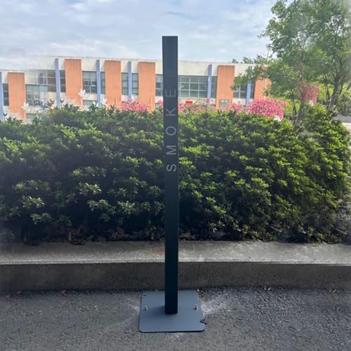 Cendrier sur pied d'extérieur colonne verticale mégots cigarette noir - 8