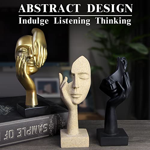 Prosfalt 3 Pcs Thinker Statue,Modern Home Resin Sculptures,Collectible Figurines For Home Office Bookshelf Desktop Decor thumb #1