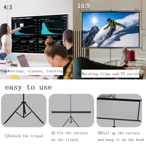 Pantalla de proyector con trípode 72 pulgadas 16:9 miniatura 6