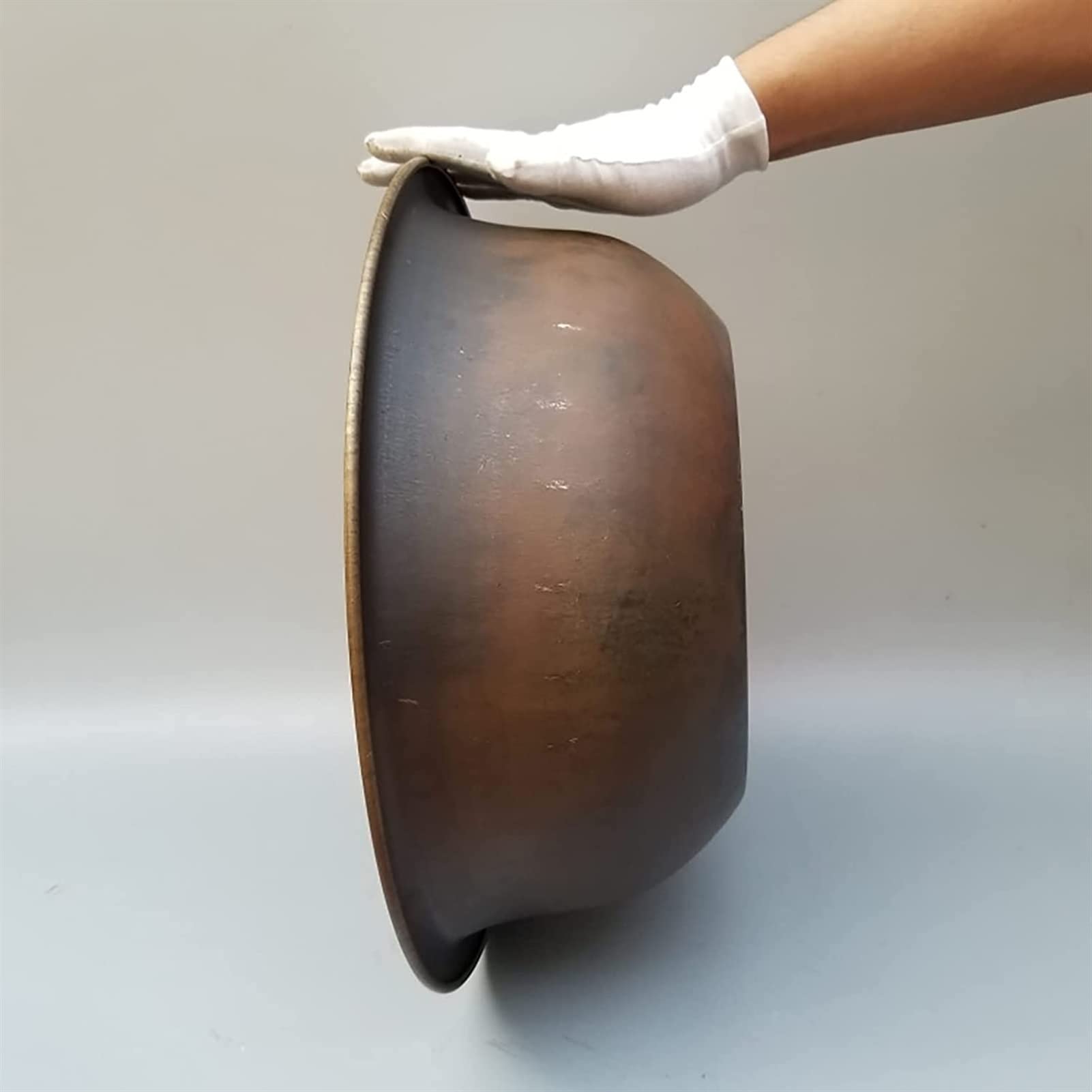 Produits ménagers Bol en cuivre épais Bol à mélanger Lavabo Fait à la Main Bassin en cuivre Pur Accueil Bain de Pieds, Bassin pour Le Visage et Les Pieds (Taille : 36 cm)