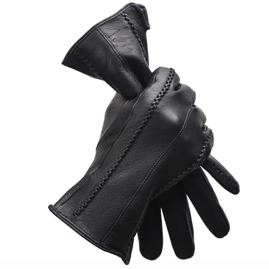 Guanti da donna in pelle di pecora guanti in pelle invernale per esterni tengono caldi guanti al tatto