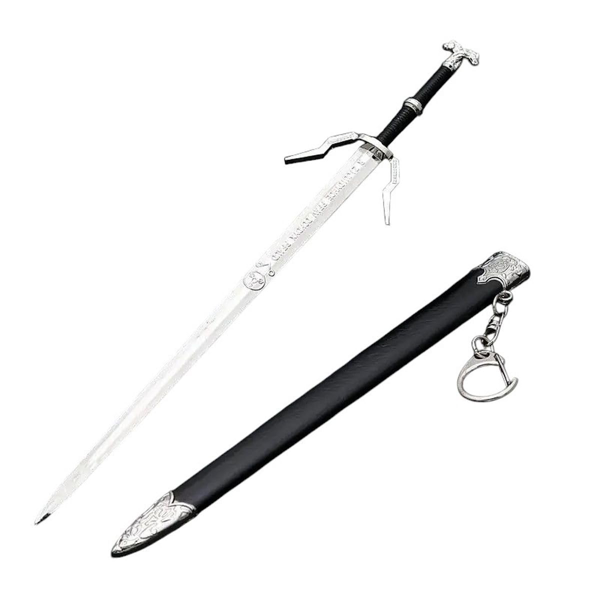 New 2026 Unisex 22Cm Iris Steel Aerondight Silver Keychain The Geralt Of Rivia Witcher 3 Game Peripherals 1:6 Metal Home Ornaments Jewelry Fashion Trendy Accessories Creative Gift For Women And Men