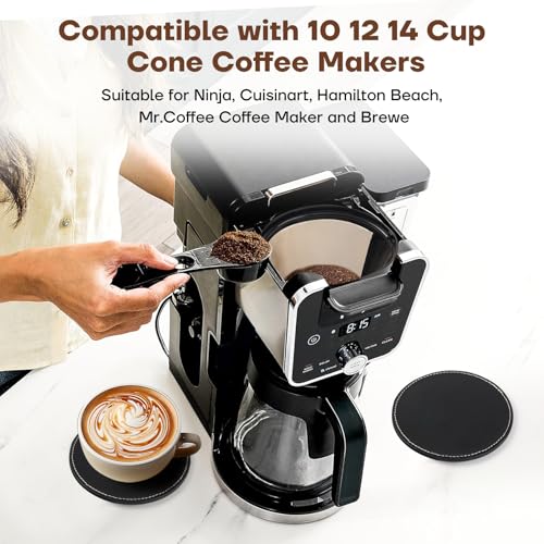 Wiederverwendbare Kaffeefilter, 4 für Permanentfilter für Ninja-Kaffeemaschine für Cuisinart Filterkorbersatz (2 Kaffeefilter und 2 Kaffeeuntersetzer) – Bild 6