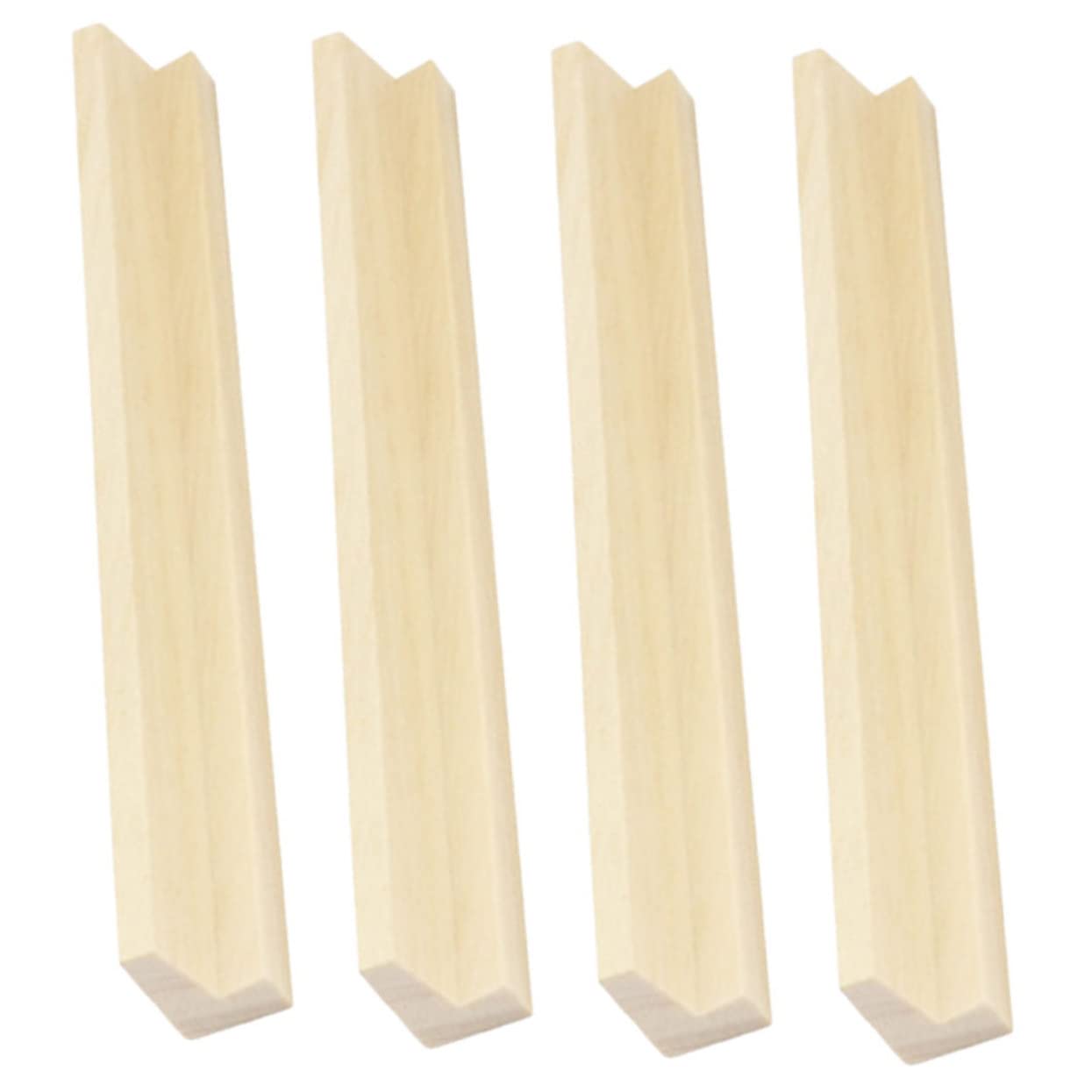 VICASKY 4pcs Base DIY Accessory Home Decoration Domino Tile Tray Home Accessories Tablescape Decor Domino Holders Trays Card Holder Stand Desktop Stand Wood Base Ornaments Wooden