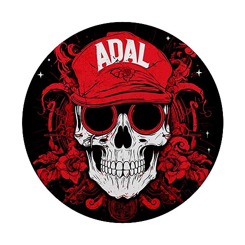 Items Personalized Skull with Adal Name PopSockets Swappable PopGrip, Black - Image 3