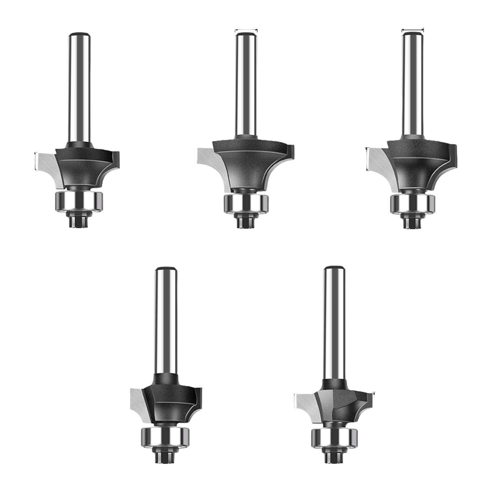 Tsophreniq 5 Piece Set 6Mm Sturdy Edges Forming Router Bit 1 / 4Inch Or 6Mm Shank Suitable For Craft And Professional Woodworkers Woodworking