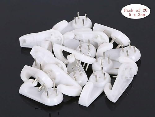 Miniatura 2 de AKOAK 20 ganchos de plástico invisibles de 2 pulgadas con rodamientos de hasta 25 libras para herrajes, sujetadores y ganchos para montaje en pared,