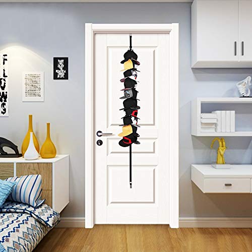 QUMENEY Cap Houder Rack, Baseball Cap Organizer Hanger voor thuis en op reis, Closet Cap Rack met 20 haken over de deur… - Image 5