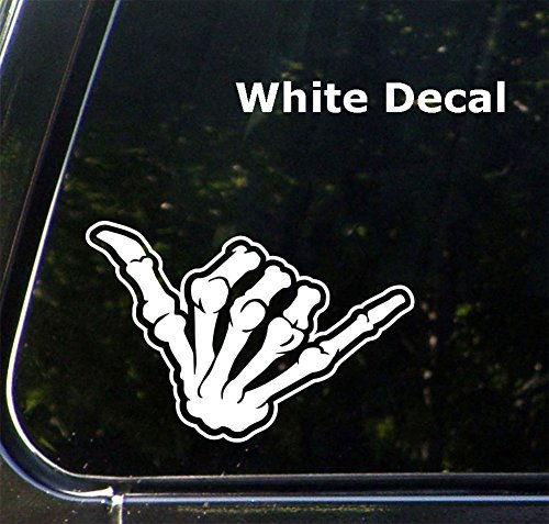 Yadda-Yadda Design Co. Skeleton Hand Shaka - Vinyl Car Decal Sticker - Copyright 2016 (Variations Available) (MD 5.5