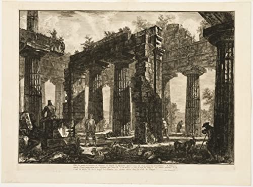 Impression d'art temple de Neptune Piranesi sur toile canvas de musée