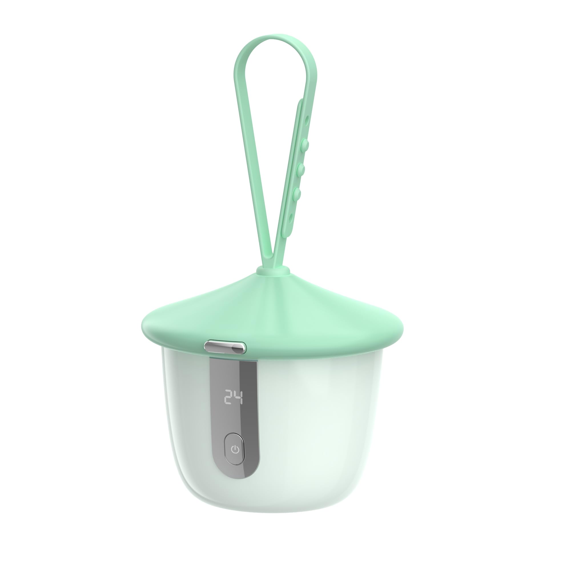 MOMMED Sterilizzatore Ciuccio Portatile UV-C, Custodia Sterilizzatore per Ciuccio con 6 LED, Pulizia Rapida in 1 Minuti, Porta Ciuccio Ricaricabile USB-C con Display, Ideale per Casa e Viaggio, Verde