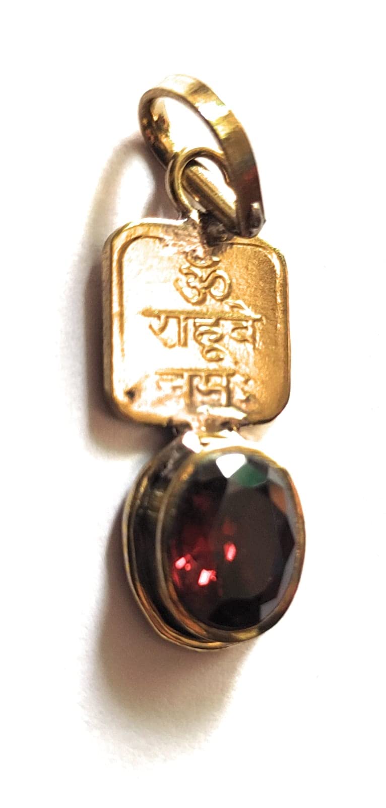 Rahu Yantra Gemstone Weight 5.25 ratti Gold Coated Adjustable Pendant for Men and Women Stone GOMED Gold Plated Ring Gold-plated Brass Pendant-picture-25