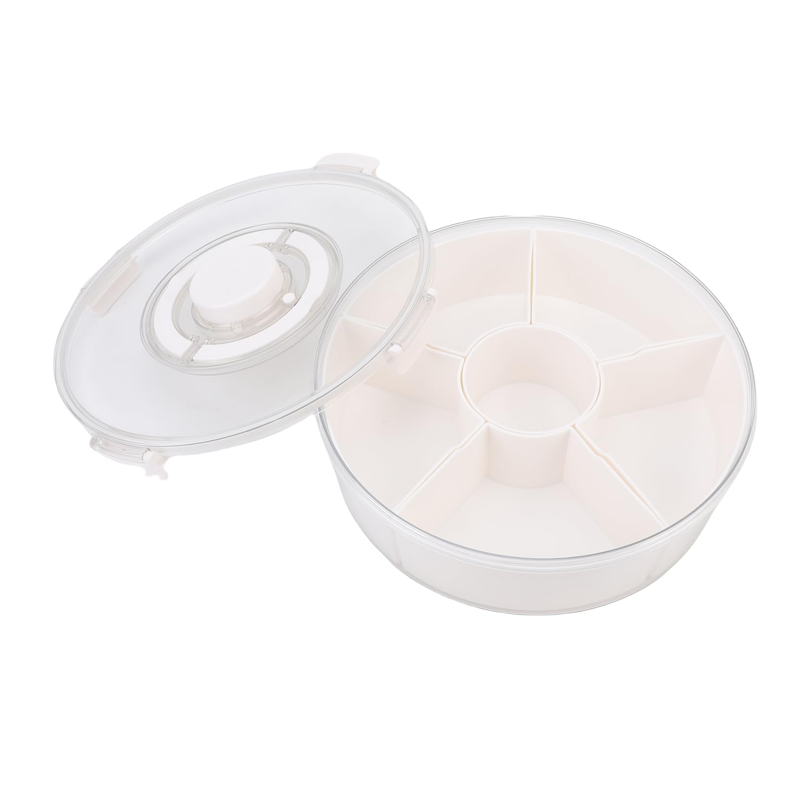 Jenngaoo Scatola Portasnack Sottovuoto, Vassoio Divisorio Ermetico con Coperchio 6 Scomparti Rimovibili per Frutta Noci Snack Intrattenimento Feste Picnic Famiglia Dimensioni 32.5x