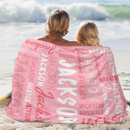 Personalized Name Blanket Customized Baby Blankets for Girls Boys Adults Monogrammed Blankets and Throws Christmas Birthday Mothers Fathers Valentines Day Gift