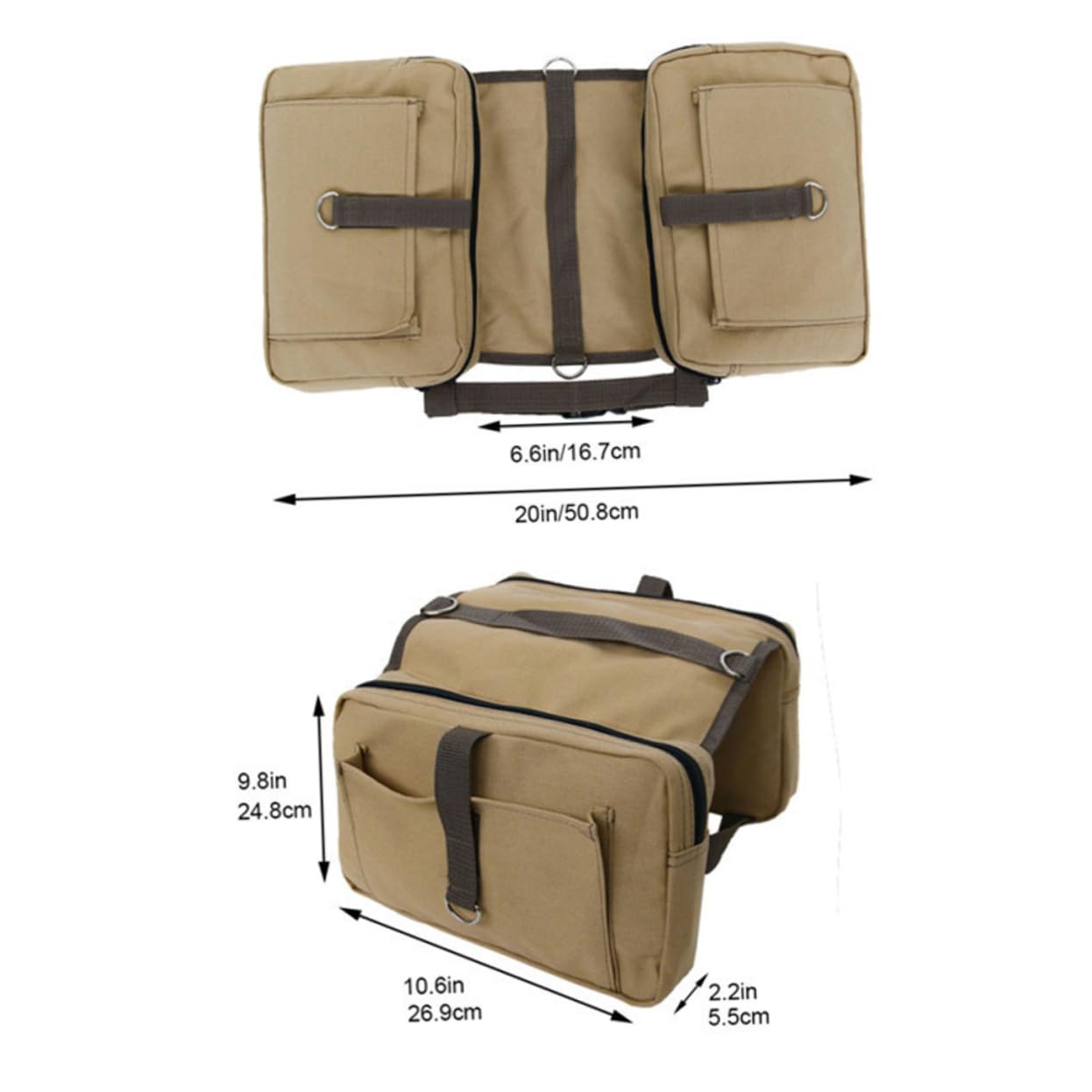 DECOMELODY Portable Adjustable Dog Backpack for Outdoor Adventures Lightweight Canvas Rucksack Side Pockets for Snacks and Essentials for Hiking and Travel Khaki