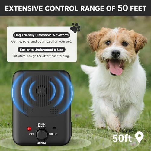 QEWEUUIE Anti Bell Gerät Hunde - 2026 Upgrade 3Modi Antibell Ultraschall Gerät - 50 Fuß Reichweite - Wiederaufladbares Automatisch Ultraschall Hundegebell Bellstopp für Große Mittler Kleine Hunde