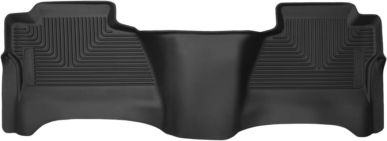 Husky Liners X-act Contour Floor Mats | Fits 2014-2018 Chevrolet Silverado & GMC Sierra 1500; 2015-2019 Silverado/Sierra 2500/3500 Crew Cab (Footwell Coverage) | 2nd Row, 1-pc Black - 53211
