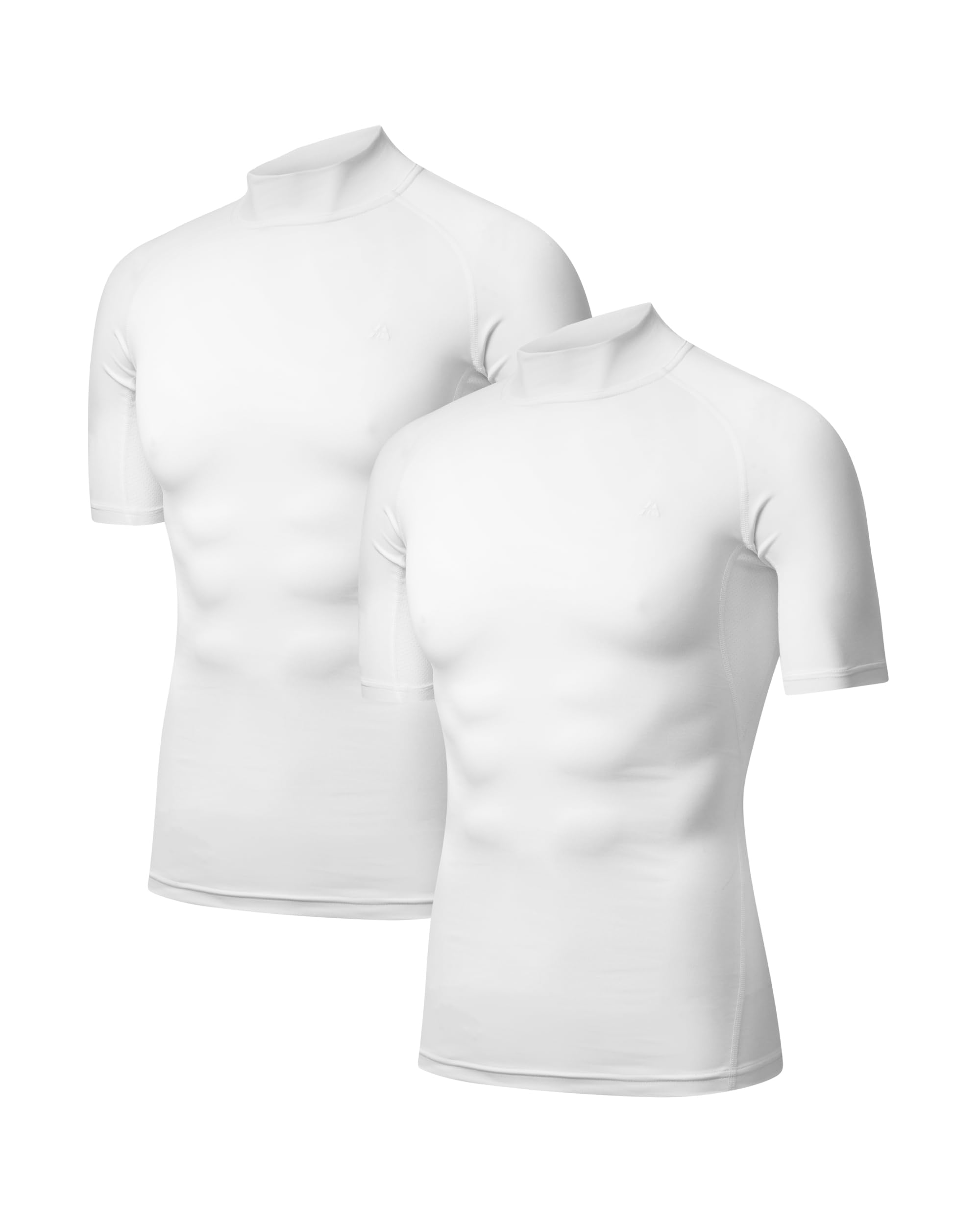 DANISH ENDURANCE Kompressionsshirt Herren, Laufshirt Kurzarm, Funktionsshirt, Muskelshirts, Sportshirt, Activewear für Männer, Schnelltrocknend & Atmungsaktiv, 2er Pack
