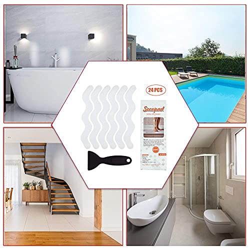 Secopad WBS001 Patented Anti Slip Shower Stickers 24 Pcs Safety Bathtub Strips Adhesive Decals thumb #5