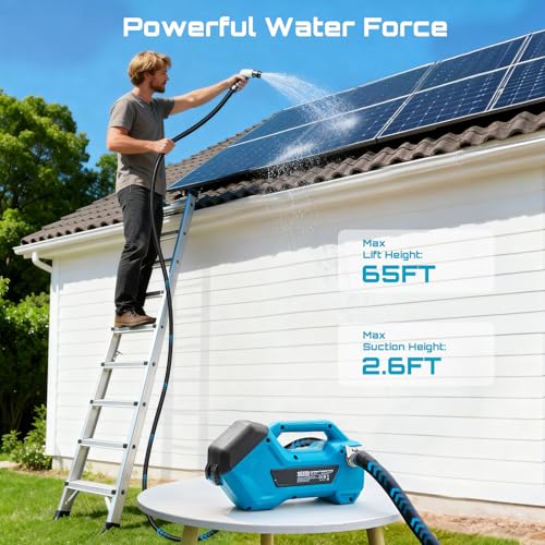 Image of SEESII Cordless Transfer Pump for Water /Diesel, 760GPH & 65FT Lift, 2x4.0Ah