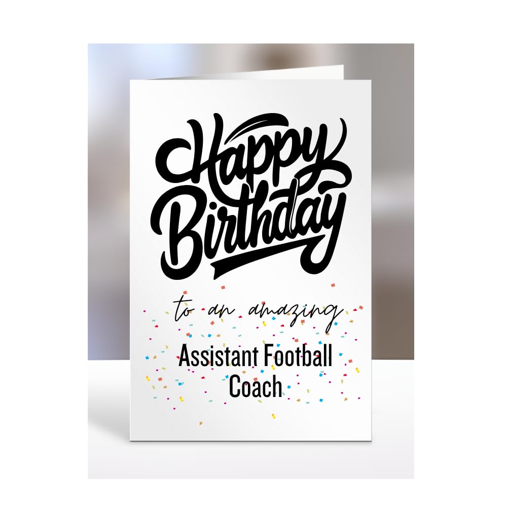 Card for Assistant Football Coach, Happy Birthday Gifts for Men or Women, Him, Her, Presents for Christmas, Appreciation, To an amazing, A5-167a_20