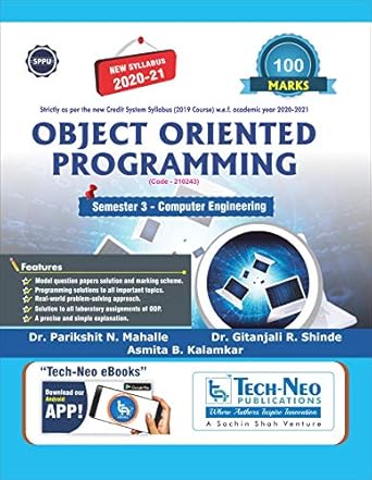 Object Oriented Programming (Second Year COMPUTER Branch Exam Books 100 ...