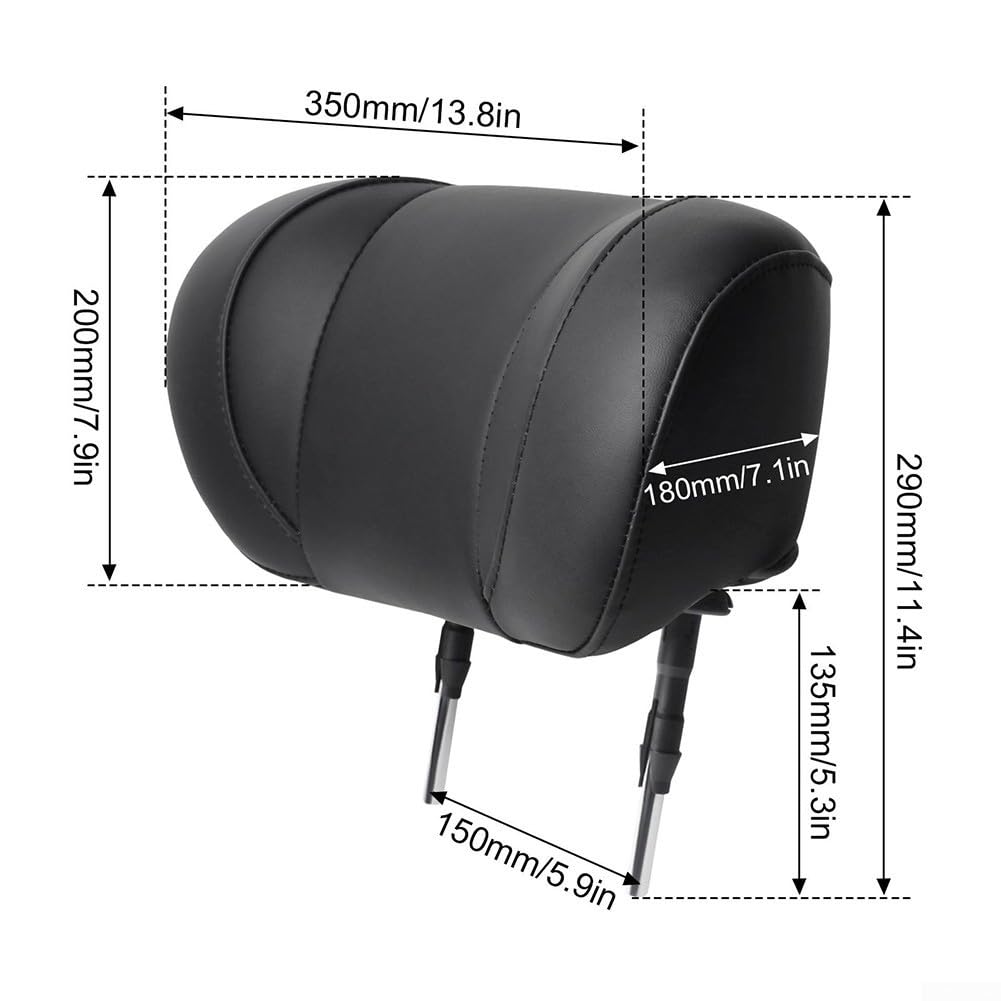 Coussin d'appui-tête de siège de voiture de 150 mm d'espacement des poteaux pour camping-car, van, monospace – Pour cuir synthétique de qualité supérieure – Coussin de soutien du cou réglable en