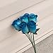 6 Blue Roses with Dark Blue Tips Half Open Bud Wooden Roses for Crafts Custom Bouquets and Other Projects. 16 Colors to Choose from.