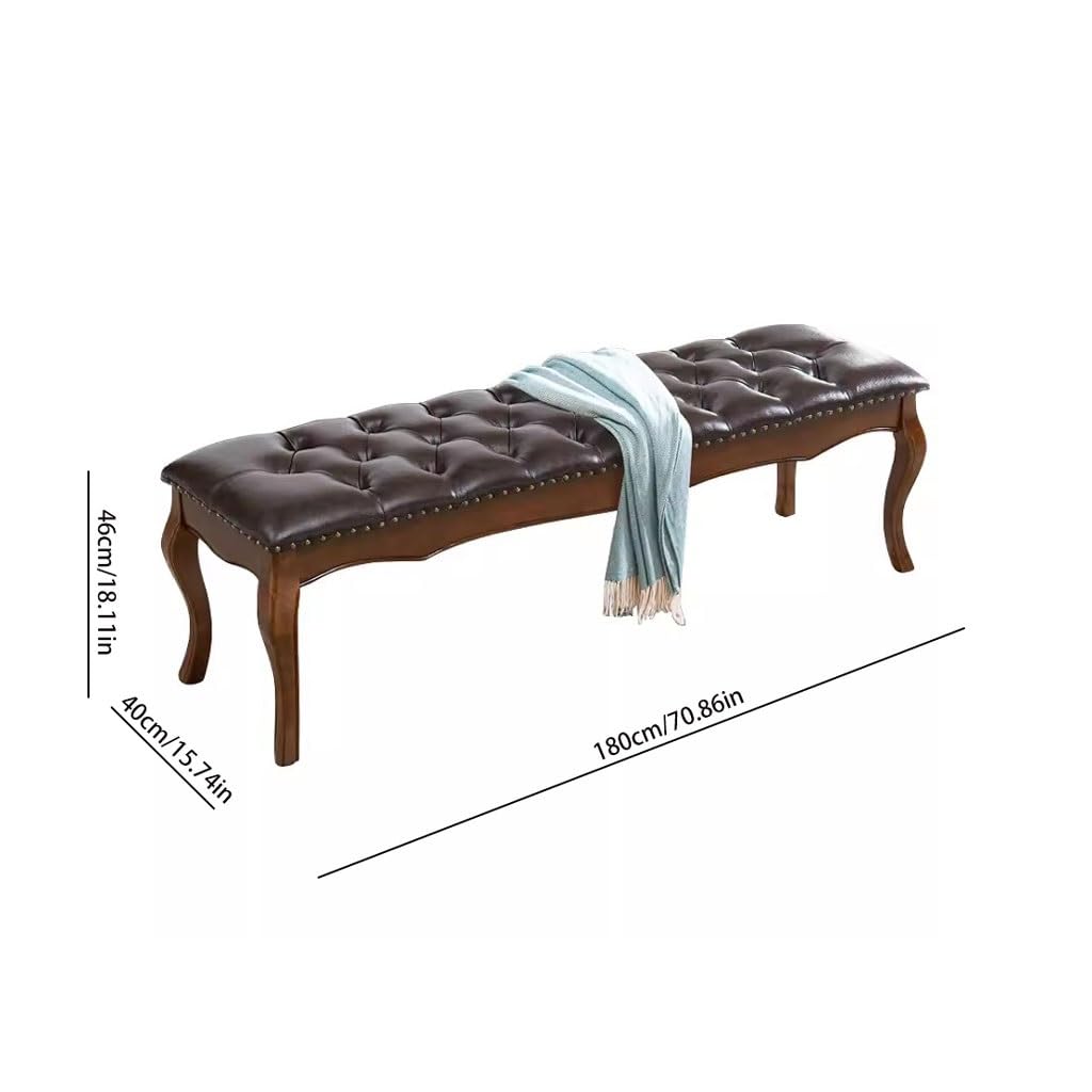 Bancs pour Chambre À Coucher Repose-Pieds De Lit Rétro Européen, Chambre À Coucher, Chevet, Canapé Simple, Vestiaire, Chaussures À Langer, Tabouret De Lit Pouf De Chambre À Coucher(180X40X46CM)