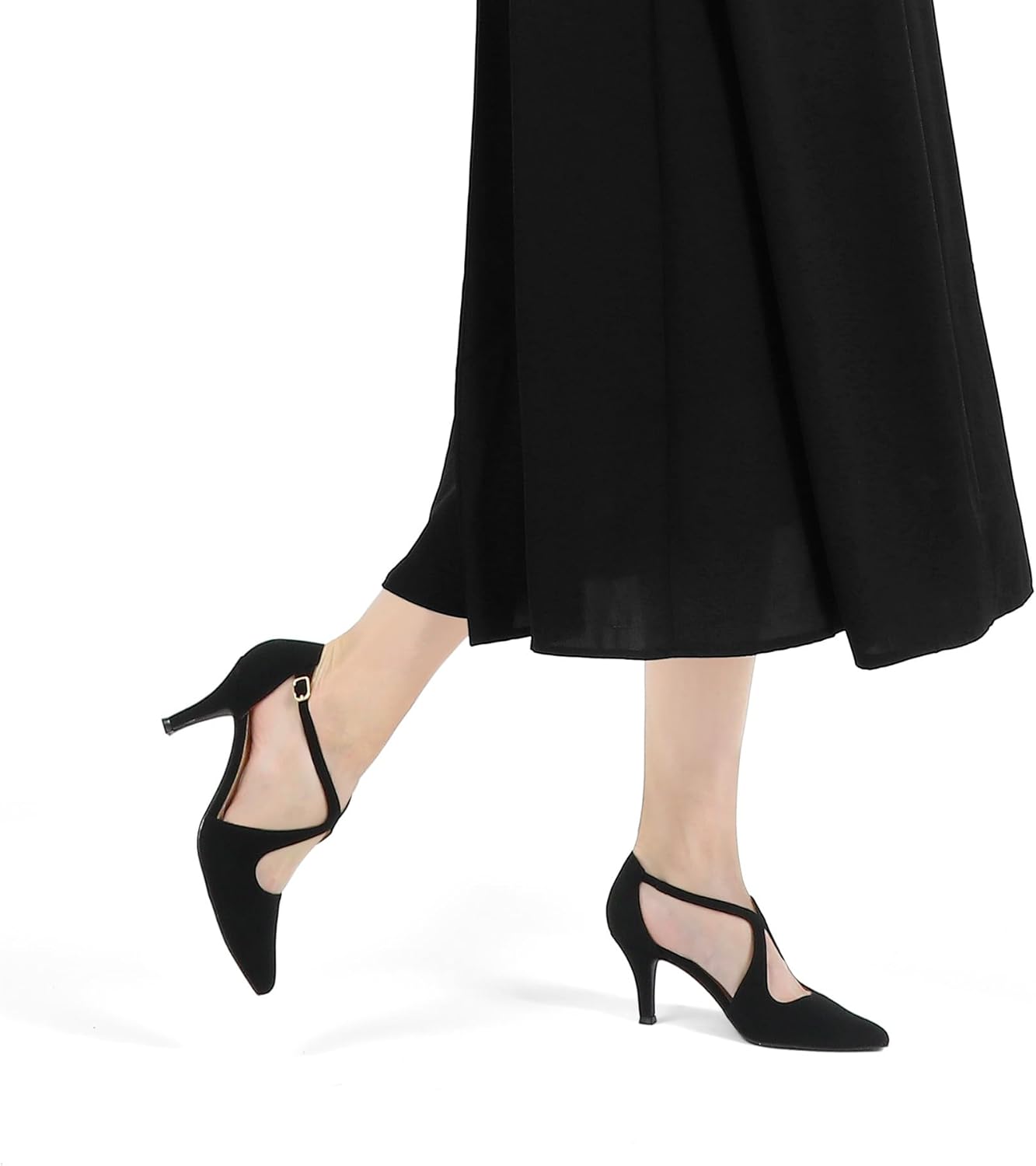 mysoft Women's Dress Shoes Closed Toe 3 Inch Heels Cross Strap Stiletto Pumps Wedding Prom Party Evening Formal Shoes - Image 2