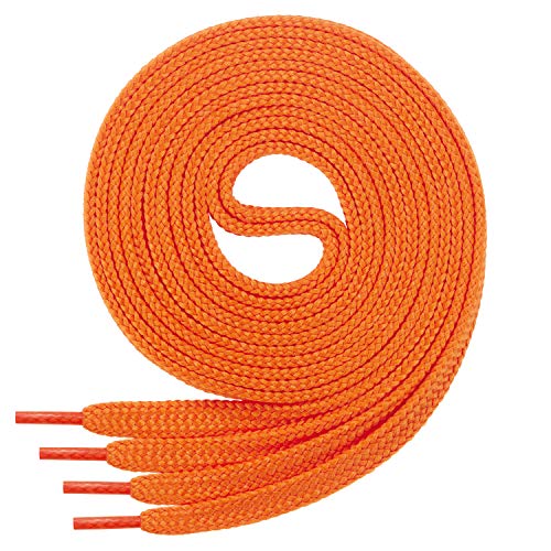 Cordón plano Di Ficchiano para zapatillas y calzado deportivo, muy resistente, aprox. 7,0 mm de ancho, 45 colores, 60 cm - 220 cm de largo, poliéster, color Naranja, talla 110