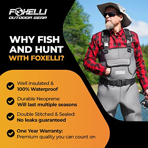 Foxelli Neoprene Chest Waders, Camo Hunting & Fishing Waders For Men & Women With Boots, Waterproof Bootfoot Waders #TOP2