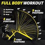Adjustable Weight Bench,1000 LB Fast Folding Workout Bench for Home Gym Strength Training, Incline Decline Flat Utility Bench Press for Full Body Workout, Upright Storage Yellow Exercise Bench (Yellow