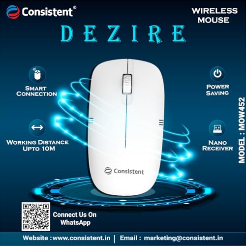 Consistent Dezire Wireless Mouse 2.4G Portable Mobile Optical Office ...
