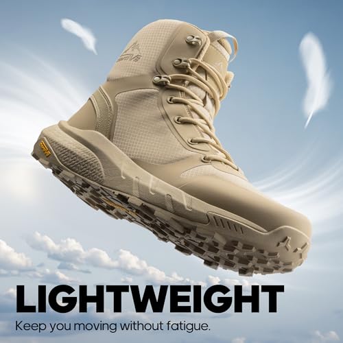 Image of NORTIV 8 Men's Military Tactical Boot Lightweight Comfortable Boots for Work All Day Side Zipper Motorcycle Combat Hiking Boots Metrostrike(8-9 Inches)