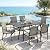 MIXPATIO Patio Table and Chairs Set, Patio Dining Set for 6 with Brown Chairs and Metal Rectangular Table for Deck Backyard Lawn Poolside