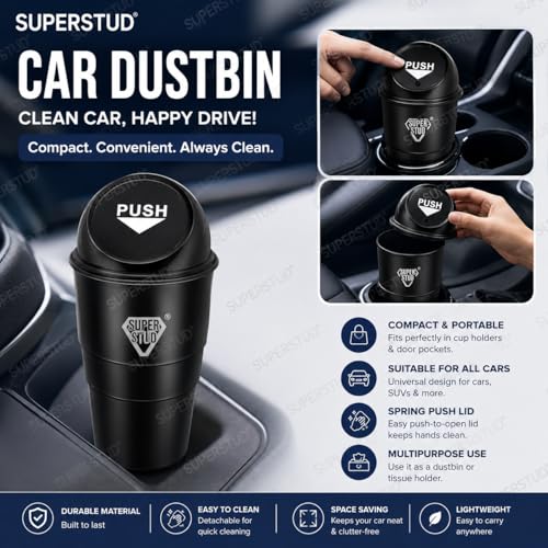 Image of 6Pcs-Car Cleaning Kit Car Accessories 2026 | Car Duster Microfiber Brush | Bag-1 |1 Dustbin | 1 Microfiber Cloth | 2 Interior Cleaning Brush (6)