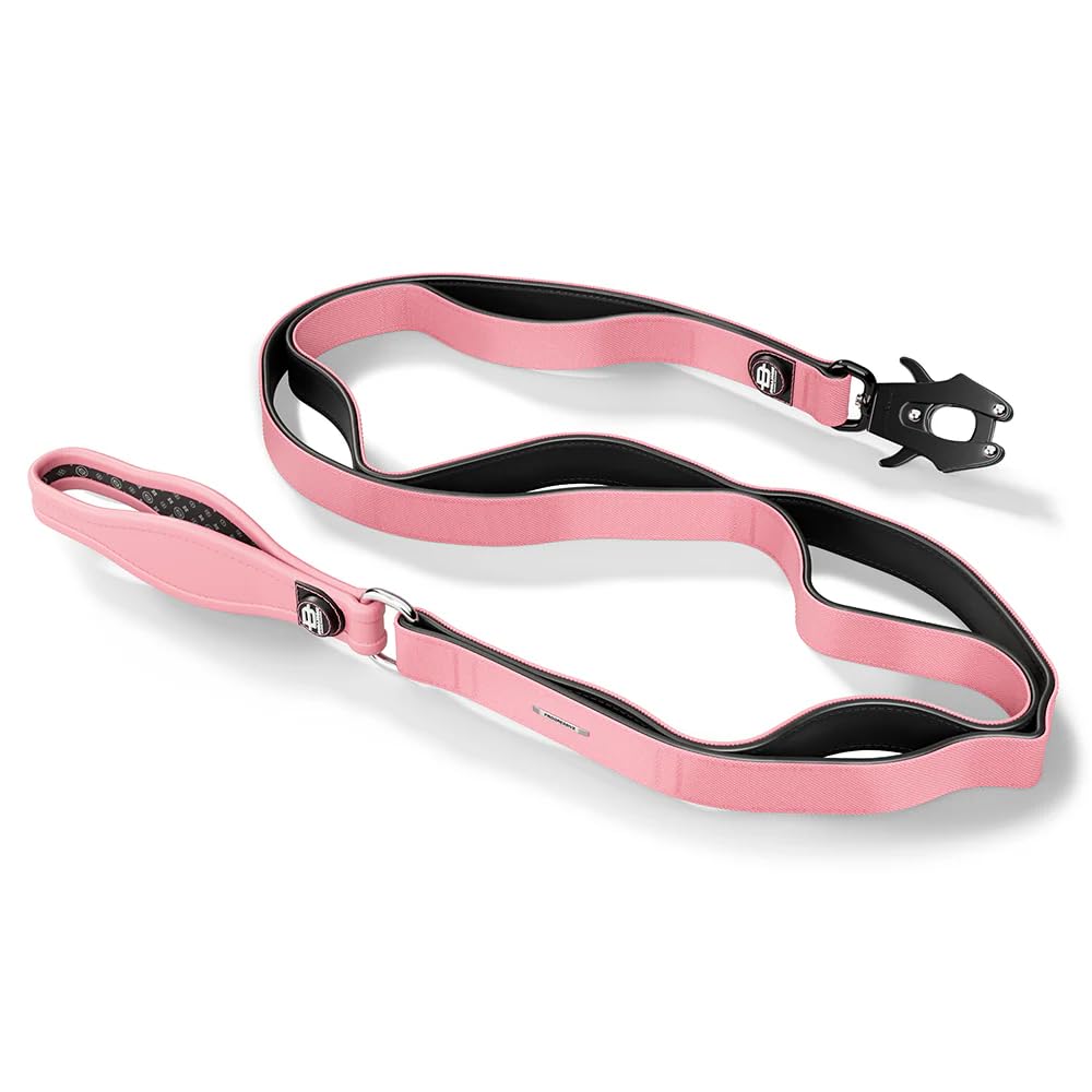 Bullyion ® Original Equipment Progressive Ladder Lead 1.4m with Softcell Padding, Lockforce Clasp and Stainless-Steel Hardware, Shock Resistant, Suitable for All Breeds & Sizes - Cottage Pink