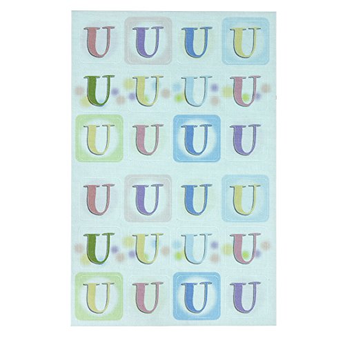 ゆにねーむ 洗濯 タグ に貼る シール イニシャルU 24ピース×1シート UN-236