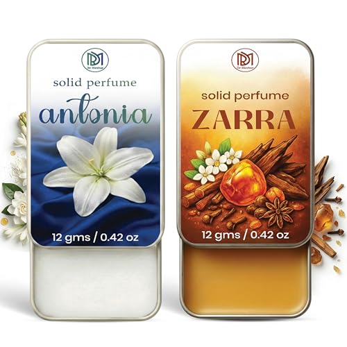 Image of Dr.Mashur Solid Perfume |zarra&Antonia Alcohol Free Wax Perfume Balm, Long Lasting | Pocket Tin 12g, Pack Of 2| Non Greasy Smooth Glide, Travel Friendly Men And Women